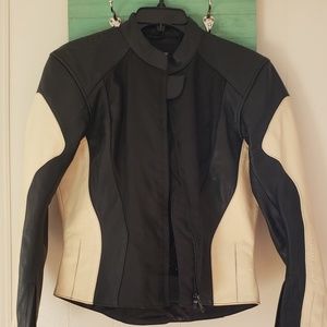 Hein Gericke Black/Cream Leather Jacket